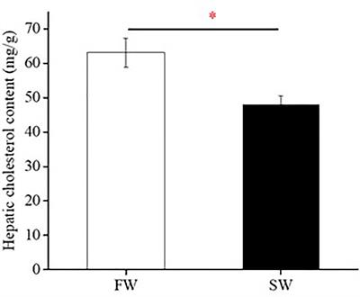 Cholesterol Accumulation in Livers of Indian Medaka, Oryzias dancena, Acclimated to Fresh Water and Seawater